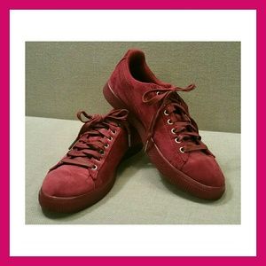 RED VELVET PUMA SNEAKERS VELOUR CLEAN & SOFT